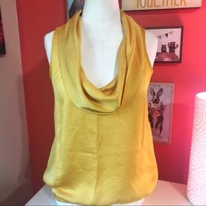 NWT Michael Kors Yellow Cowlneck Sleeveless Blouse